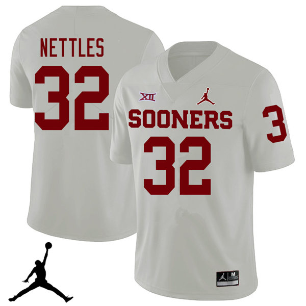 Oklahoma Sooners #32 Caleb Nettles 2018 College Football Jerseys Sale-White